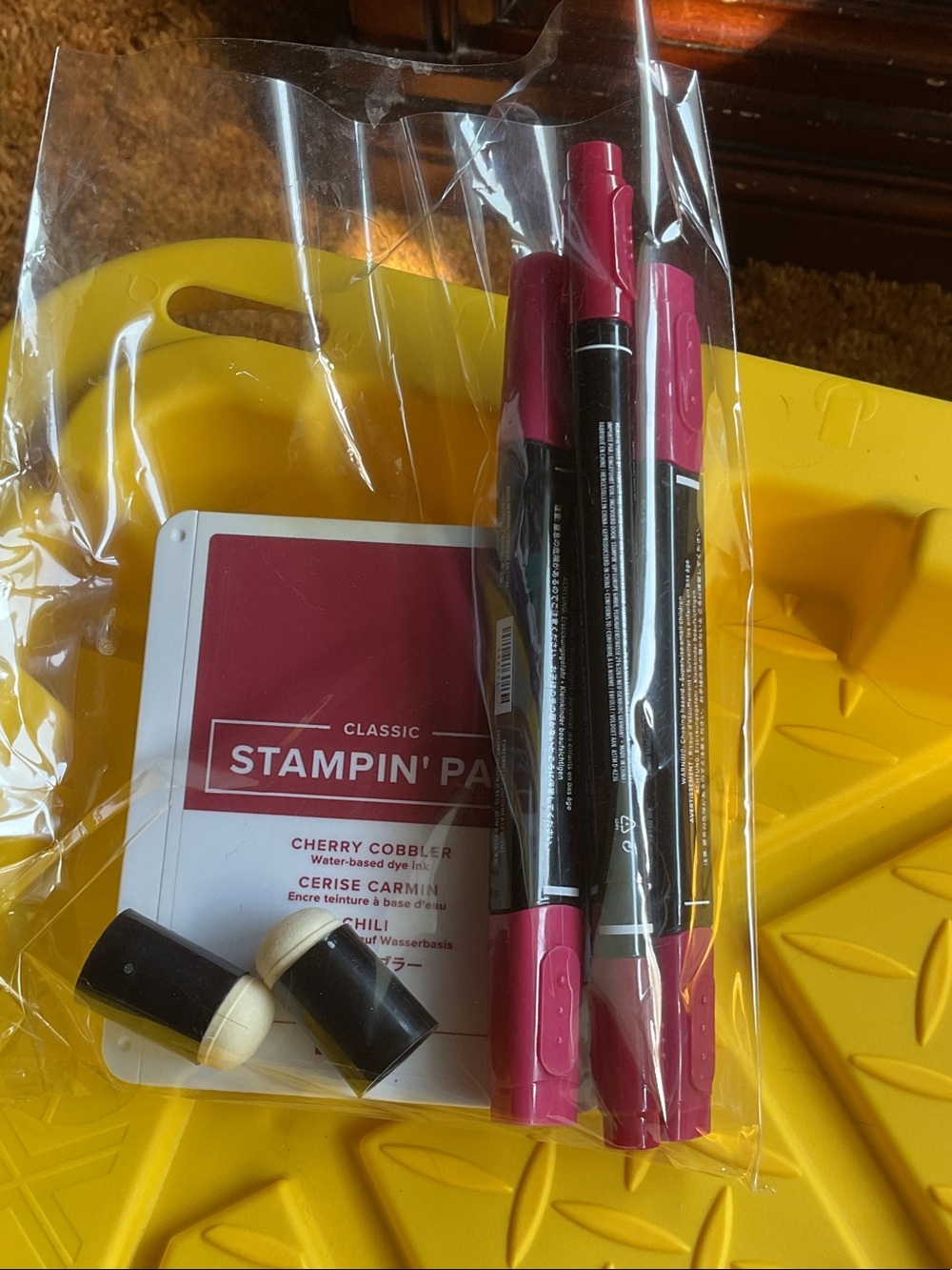 Stampin' Up! Cherry Cobbler Ink Pad with Matching Pink-Red Markers